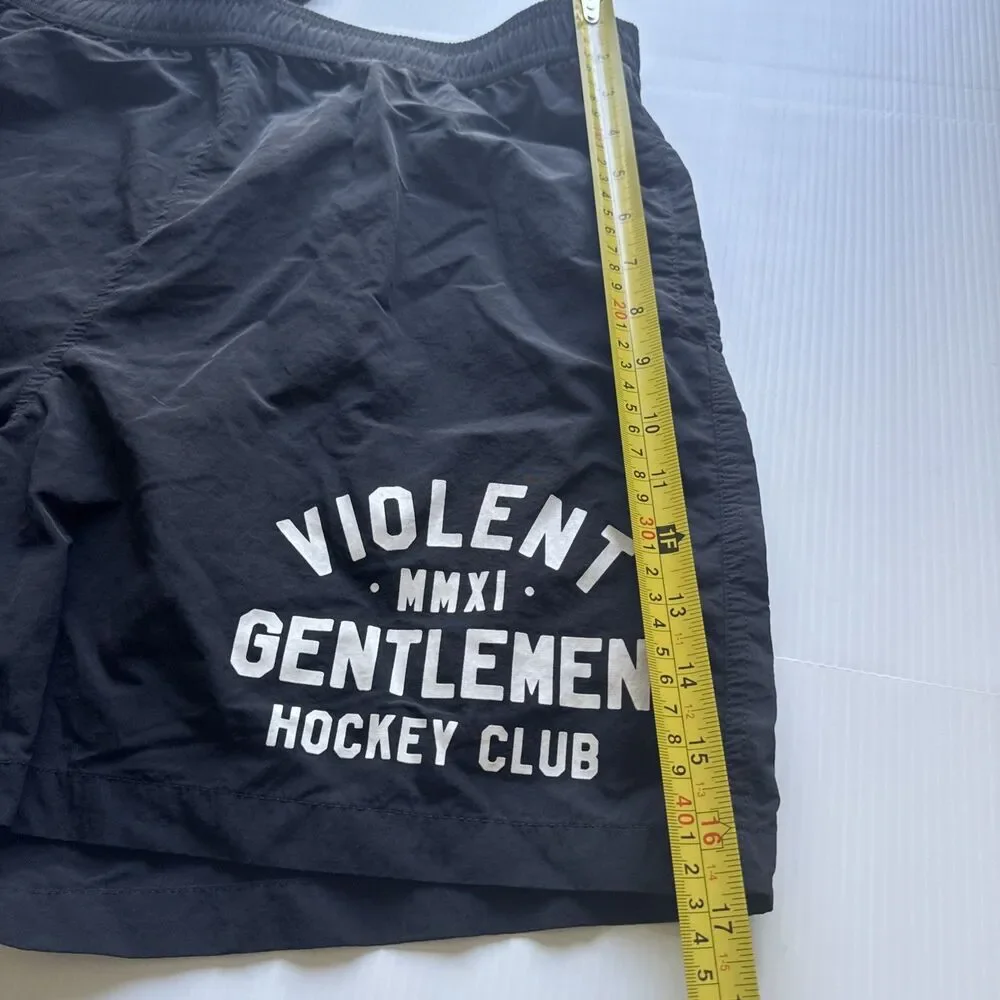 Violent Gentlemen Hockey Club Men’s Swim Trunks Size 34 Black Recycled Nylon